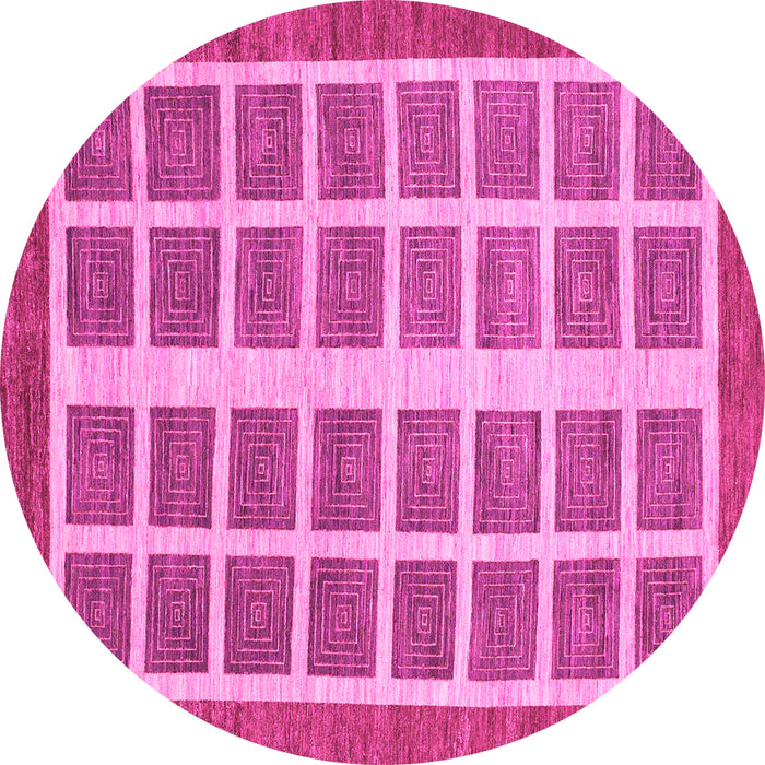 Round Abstract Pink Modern Rug, abs1412pnk