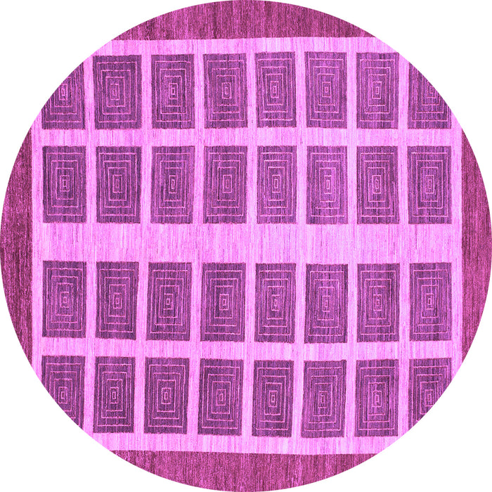 Round Abstract Purple Modern Rug, abs1412pur