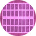 Round Abstract Purple Modern Rug, abs1412pur