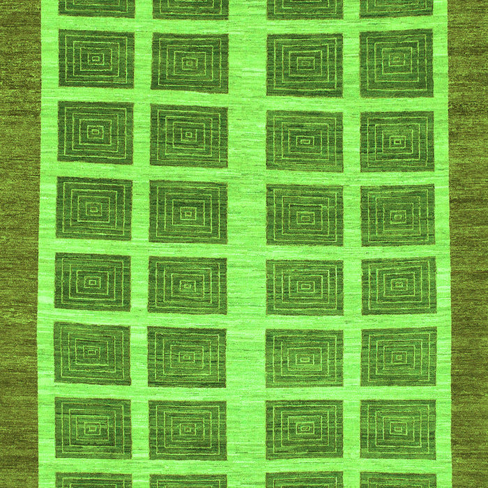 Machine Washable Abstract Green Modern Area Rugs, wshabs1412grn