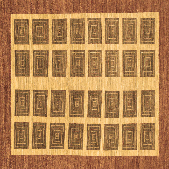 Square Abstract Brown Modern Rug, abs1412brn