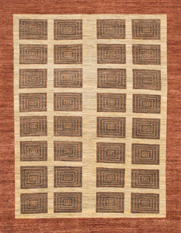Abstract Brown Sand Brown Modern Rug, abs1412