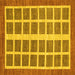 Square Abstract Yellow Modern Rug, abs1412yw