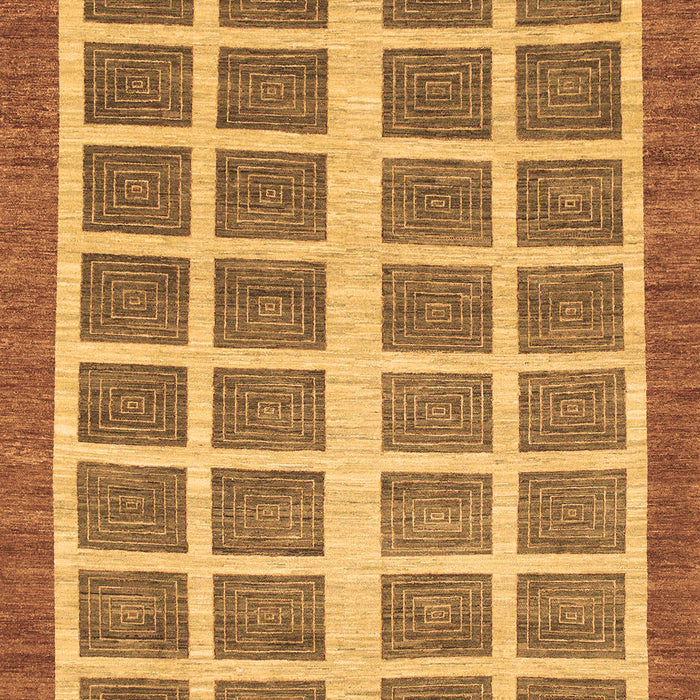 Machine Washable Abstract Brown Modern Rug, wshabs1412brn