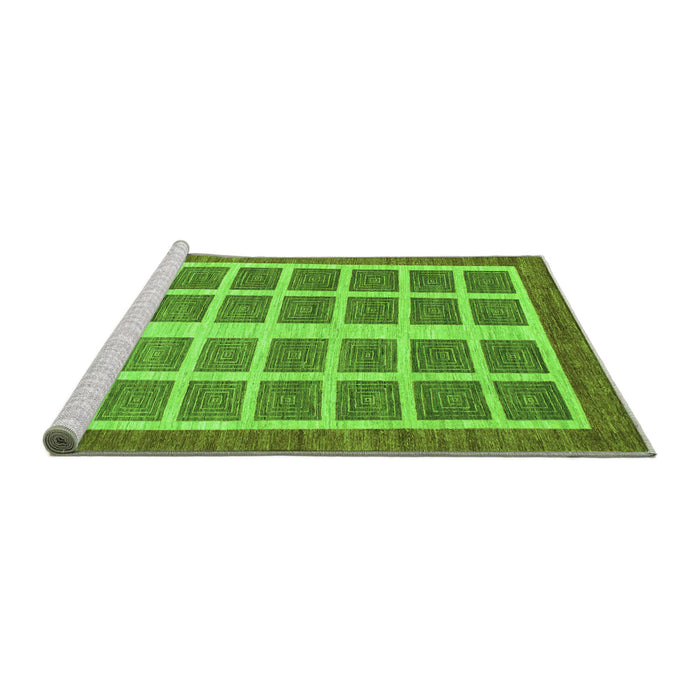 Sideview of Machine Washable Abstract Green Modern Area Rugs, wshabs1412grn