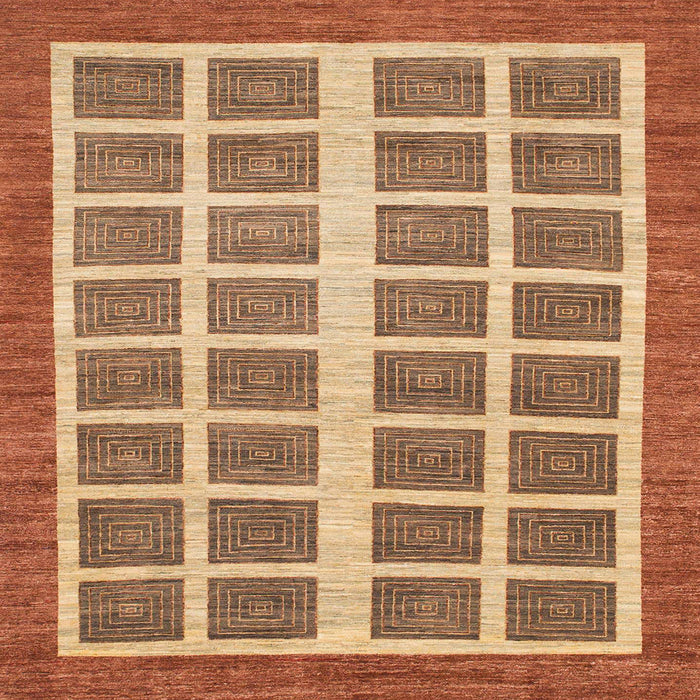 Square Machine Washable Abstract Brown Sand Brown Rug, wshabs1412