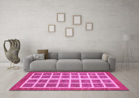 Machine Washable Abstract Pink Modern Rug, wshabs1412pnk