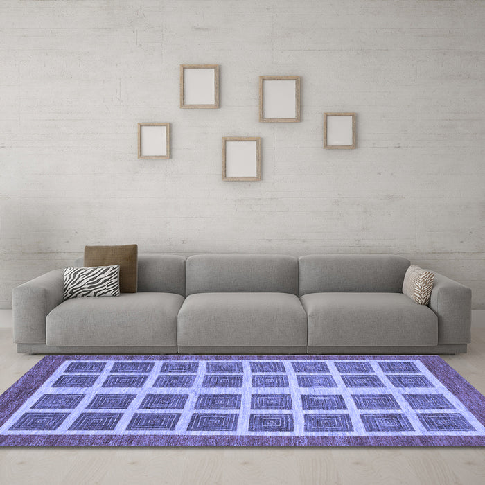 Machine Washable Abstract Blue Modern Rug in a Living Room, wshabs1412blu