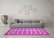 Machine Washable Abstract Purple Modern Area Rugs in a Living Room, wshabs1412pur