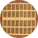 Round Abstract Brown Modern Rug, abs1412brn