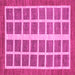 Square Machine Washable Abstract Pink Modern Rug, wshabs1412pnk