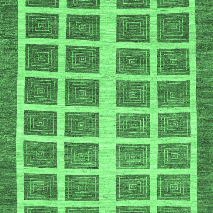 Machine Washable Abstract Emerald Green Modern Area Rugs, wshabs1412emgrn