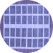 Round Abstract Blue Modern Rug, abs1412blu