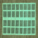 Square Abstract Turquoise Modern Rug, abs1412turq