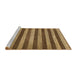 Sideview of Machine Washable Abstract Caramel Brown Rug, wshabs1413