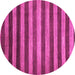 Round Machine Washable Abstract Pink Modern Rug, wshabs1413pnk