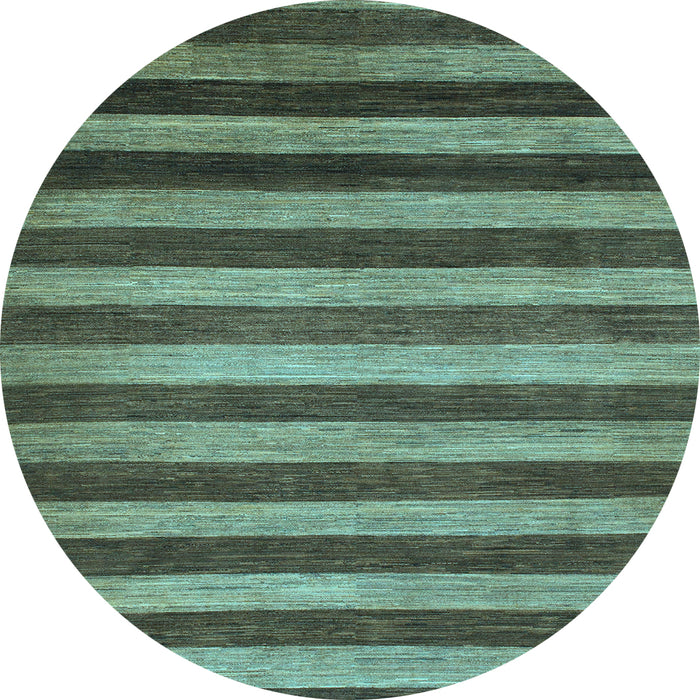 Round Abstract Light Blue Modern Rug, abs1413lblu