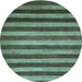 Round Abstract Light Blue Modern Rug, abs1413lblu