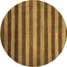 Round Abstract Brown Modern Rug, abs1413brn