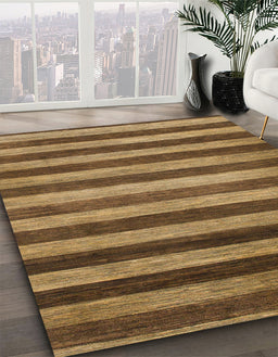Abstract Caramel Brown Modern Rug in Family Room, abs1413