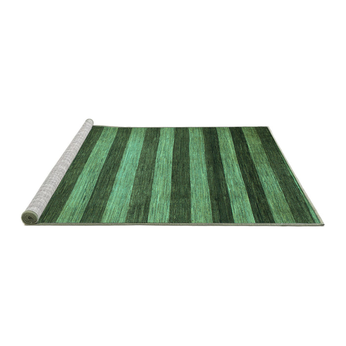 Sideview of Machine Washable Abstract Turquoise Modern Area Rugs, wshabs1413turq