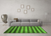 Machine Washable Abstract Green Modern Rug, wshabs1413grn