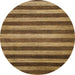 Round Abstract Caramel Brown Modern Rug, abs1413