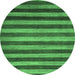 Round Machine Washable Abstract Emerald Green Modern Area Rugs, wshabs1413emgrn