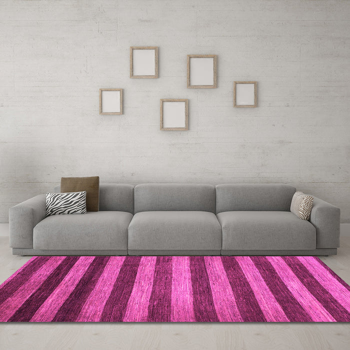 Machine Washable Abstract Pink Modern Rug in a Living Room, wshabs1413pnk