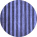 Round Abstract Blue Modern Rug, abs1413blu