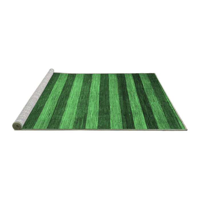 Sideview of Machine Washable Abstract Emerald Green Modern Area Rugs, wshabs1413emgrn