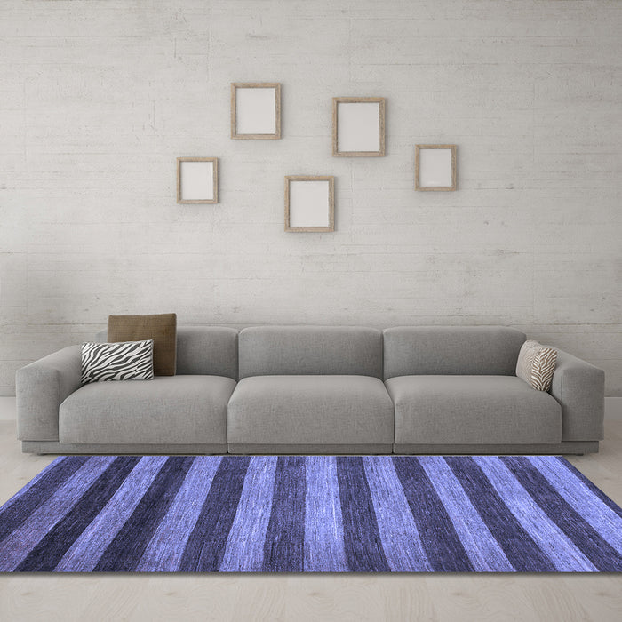 Machine Washable Abstract Blue Modern Rug in a Living Room, wshabs1413blu