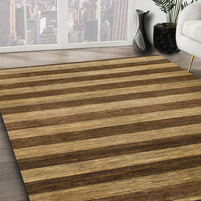Abstract Caramel Brown Modern Rug in Family Room, abs1413