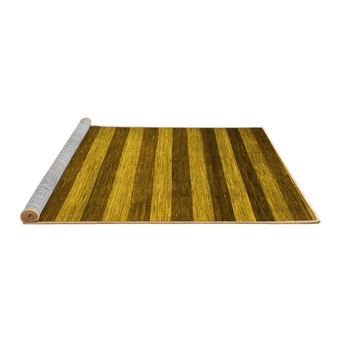 Sideview of Machine Washable Abstract Yellow Modern Rug, wshabs1413yw