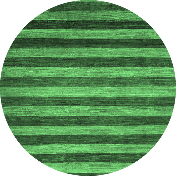 Round Abstract Emerald Green Modern Rug, abs1413emgrn