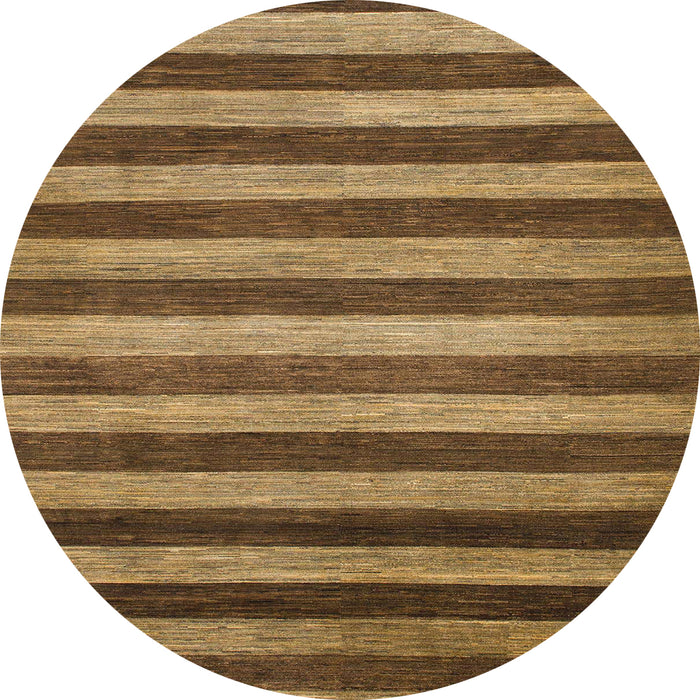 Round Machine Washable Abstract Caramel Brown Rug, wshabs1413