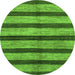 Round Oriental Green Modern Rug, abs1414grn