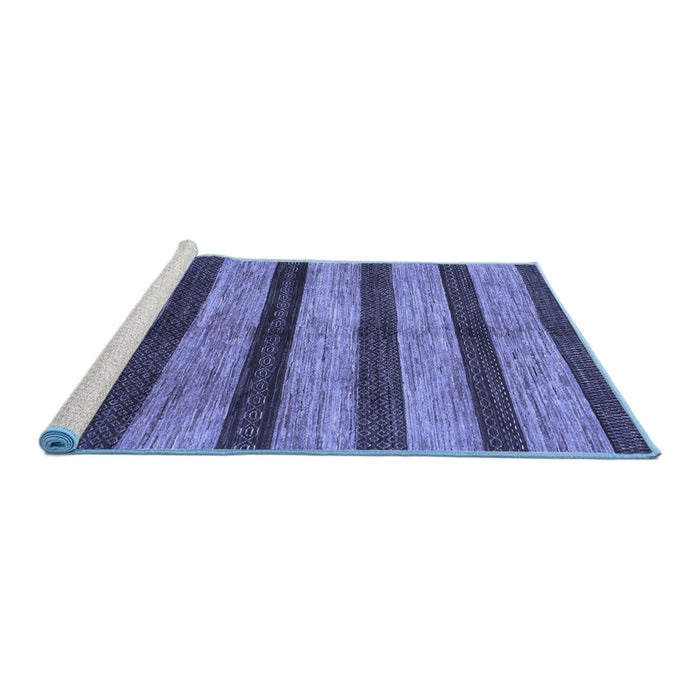Sideview of Machine Washable Oriental Blue Modern Rug, wshabs1414blu