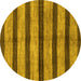 Round Oriental Yellow Modern Rug, abs1414yw