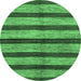 Round Oriental Emerald Green Modern Rug, abs1414emgrn