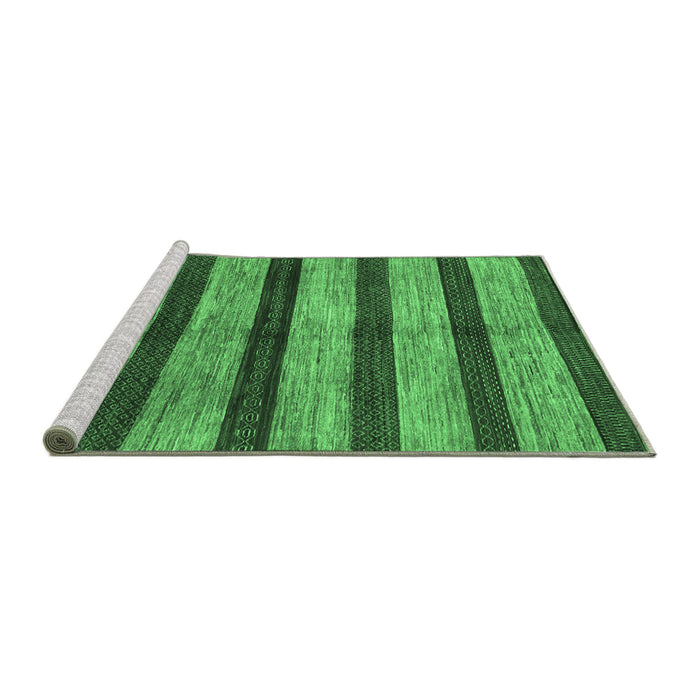 Sideview of Machine Washable Oriental Emerald Green Modern Area Rugs, wshabs1414emgrn