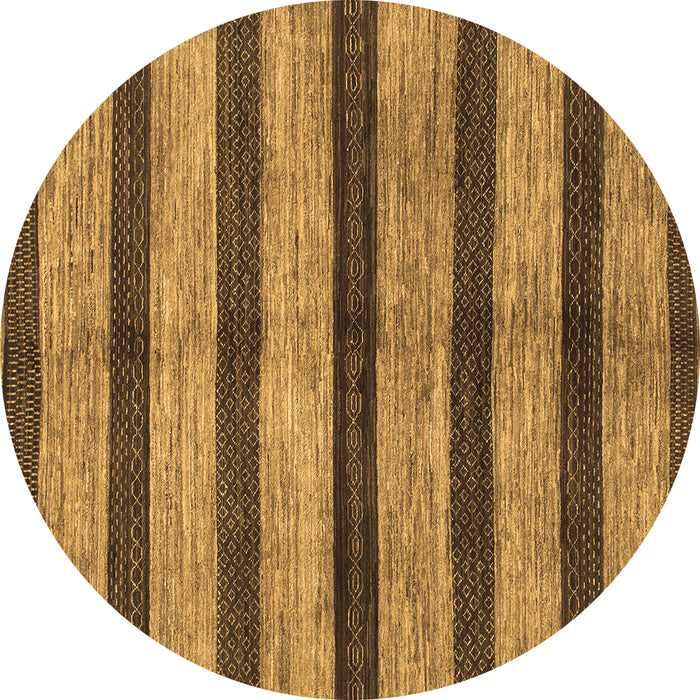 Round Oriental Brown Modern Rug, abs1414brn