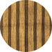 Round Oriental Brown Modern Rug, abs1414brn