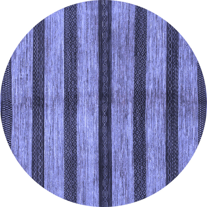 Round Oriental Blue Modern Rug, abs1414blu