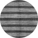 Round Oriental Gray Modern Rug, abs1414gry