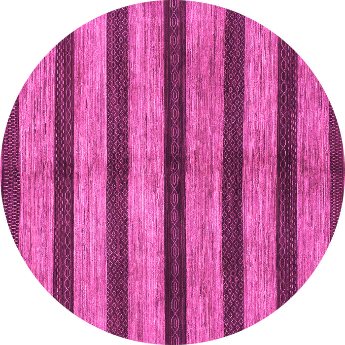 Round Oriental Pink Modern Rug, abs1414pnk