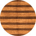 Round Oriental Orange Modern Rug, abs1414org