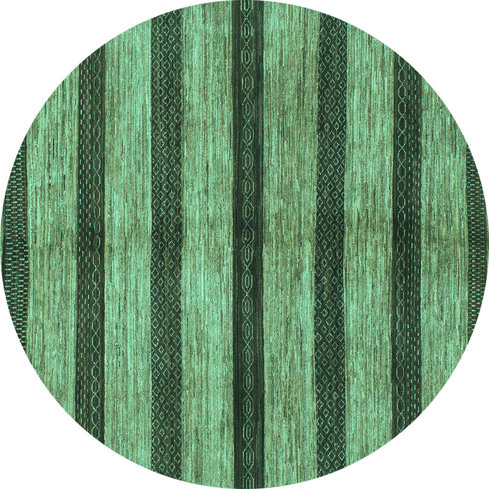 Round Oriental Turquoise Modern Rug, abs1414turq