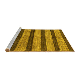 Sideview of Machine Washable Oriental Yellow Modern Rug, wshabs1414yw