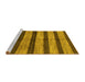 Sideview of Machine Washable Oriental Yellow Modern Rug, wshabs1414yw